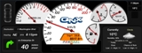 QNX-CAR-Digital Instrument Cluster showing Album Art from the Infotainment system